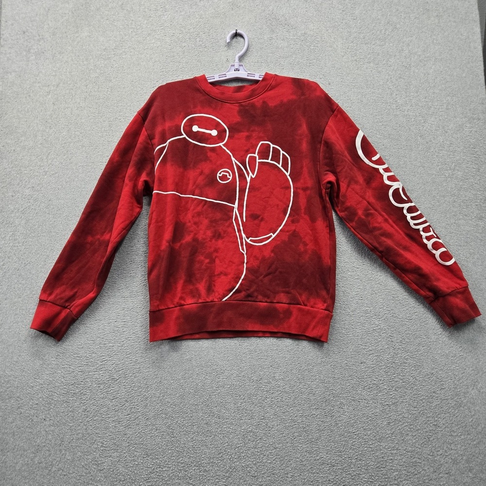 Disney Parks Men Sweatshirt S Red Graphic Big Hero 6 Baymax Logo Pullover